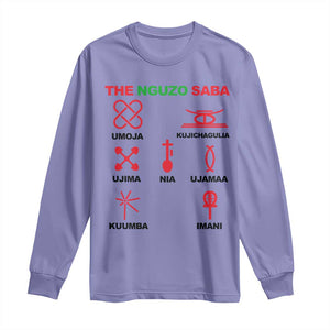Nguzo Saba Seven Principles Of Kwanzaa Celebration Gift Long Sleeve Shirt TS12 Violet Print Your Wear