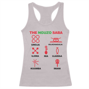 Nguzo Saba Seven Principles Of Kwanzaa Celebration Gift Racerback Tank Top TS12 Ice Gray Print Your Wear