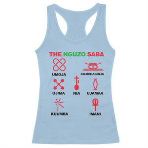 Nguzo Saba Seven Principles Of Kwanzaa Celebration Gift Racerback Tank Top TS12 Light Blue Print Your Wear