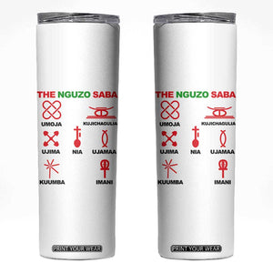 Nguzo Saba Seven Principles Of Kwanzaa Celebration Gift Skinny Tumbler TS12 White Print Your Wear