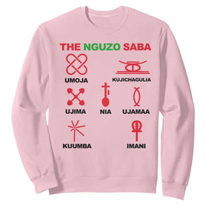 Nguzo Saba Seven Principles Of Kwanzaa Celebration Gift Sweatshirt TS12 Light Pink Print Your Wear