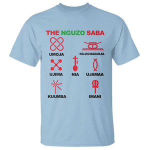 Nguzo Saba Seven Principles Of Kwanzaa Celebration Gift T Shirt TS12 Light Blue Print Your Wear
