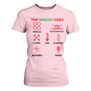 Nguzo Saba Seven Principles Of Kwanzaa Celebration Gift T Shirt For Women TS12 Light Pink Print Your Wear