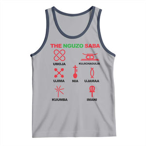 Nguzo Saba Seven Principles Of Kwanzaa Celebration Gift Tank Top TS12 Athletic Heather Navy Print Your Wear