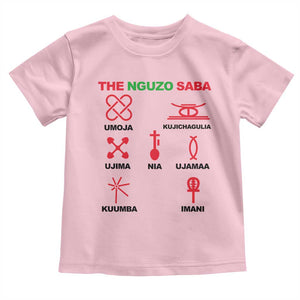 Nguzo Saba Seven Principles Of Kwanzaa Celebration Gift Toddler T Shirt TS12 Light Pink Print Your Wear