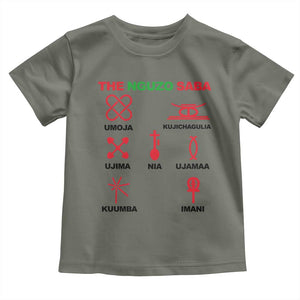 Nguzo Saba Seven Principles Of Kwanzaa Celebration Gift Toddler T Shirt TS12 Military Green Print Your Wear