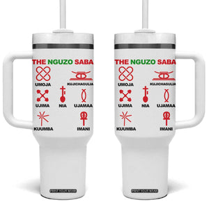 Nguzo Saba Seven Principles Of Kwanzaa Celebration Gift Tumbler With Handle TS12 One Size: 40 oz White Print Your Wear