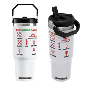 Nguzo Saba Seven Principles Of Kwanzaa Celebration Gift Flip Straw Tumbler TS12 One Size: 30 oz White Print Your Wear