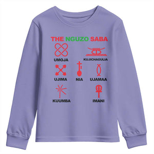 Nguzo Saba Seven Principles Of Kwanzaa Celebration Gift Youth Sweatshirt TS12 Violet Print Your Wear