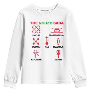 Nguzo Saba Seven Principles Of Kwanzaa Celebration Gift Youth Sweatshirt TS12 White Print Your Wear