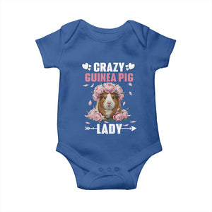 Funny Crazy Guinea Pig Lady Baby Onesie Cavy Mom Gift TS12 Royal Blue Print Your Wear