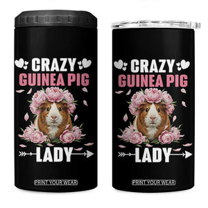 Funny Crazy Guinea Pig Lady 4 in 1 Can Cooler Tumbler Cavy Mom Gift TS12 One Size: 16 oz Black Print Your Wear