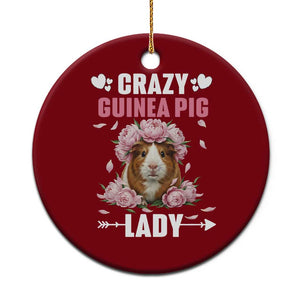 Funny Crazy Guinea Pig Lady Ceramic Ornament Cavy Mom Gift TS12 1pc Red Print Your Wear