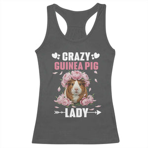 Funny Crazy Guinea Pig Lady Racerback Tank Top Cavy Mom Gift TS12 Dark Heather Print Your Wear