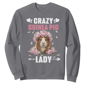 Funny Crazy Guinea Pig Lady Sweatshirt Cavy Mom Gift TS12 Charcoal Print Your Wear
