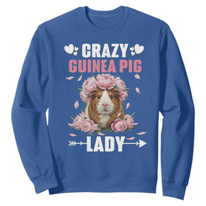 Funny Crazy Guinea Pig Lady Sweatshirt Cavy Mom Gift TS12 Royal Blue Print Your Wear