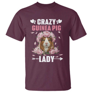 Funny Crazy Guinea Pig Lady T Shirt Cavy Mom Gift TS12 Maroon Print Your Wear
