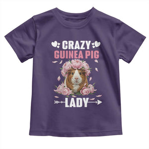 Funny Crazy Guinea Pig Lady Toddler T Shirt Cavy Mom Gift TS12 Purple Print Your Wear