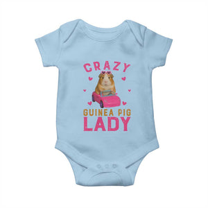Crazy Guinea Pig Lady Baby Onesie Funny Pet Lover Gift TS12 Light Blue Print Your Wear