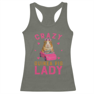 Crazy Guinea Pig Lady Racerback Tank Top Funny Pet Lover Gift TS12 Military Green Print Your Wear