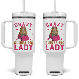 Crazy Guinea Pig Lady Tumbler With Handle Funny Pet Lover Gift TS12 One Size: 40 oz White Print Your Wear