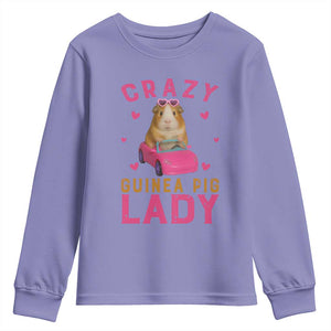 Crazy Guinea Pig Lady Youth Sweatshirt Funny Pet Lover Gift TS12 Violet Print Your Wear