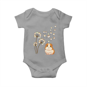 Flower Guinea Pig Dandelion Baby Onesie Funny Cavy Lover Gift TS12 Sport Gray Print Your Wear