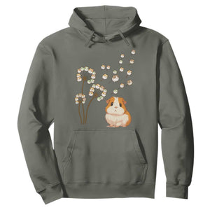 Flower Guinea Pig Dandelion Hoodie Funny Cavy Lover Gift TS12 Military Green Print Your Wear