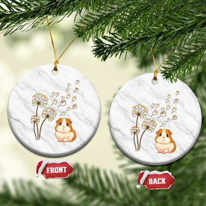 Flower Guinea Pig Dandelion Ceramic Ornament Funny Cavy Lover Gift TS12 1pc White Marble Print Your Wear
