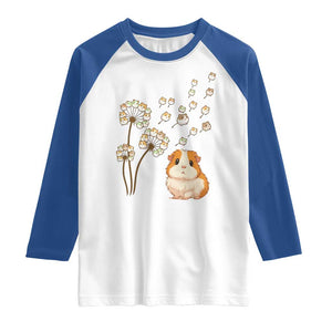 Flower Guinea Pig Dandelion Raglan Shirt Funny Cavy Lover Gift TS12 White Royal Print Your Wear