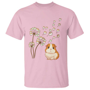 Flower Guinea Pig Dandelion T Shirt Funny Cavy Lover Gift TS12 Light Pink Print Your Wear
