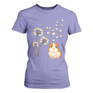Flower Guinea Pig Dandelion T Shirt For Women Funny Cavy Lover Gift TS12 Violet Print Your Wear