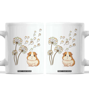 Flower Guinea Pig Dandelion Coffee Mug Funny Cavy Lover Gift TS12 White Print Your Wear