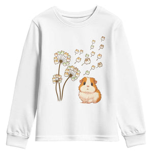 Flower Guinea Pig Dandelion Youth Sweatshirt Funny Cavy Lover Gift TS12 White Print Your Wear