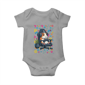 Funny Guinea Pigs And Gaming Lover Gift For Kid Baby Onesie TS12 Sport Gray Print Your Wear