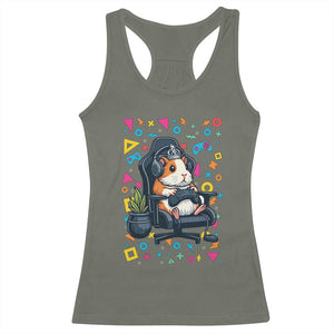 Funny Guinea Pigs And Gaming Lover Gift For Kid Racerback Tank Top TS12 Military Green Print Your Wear