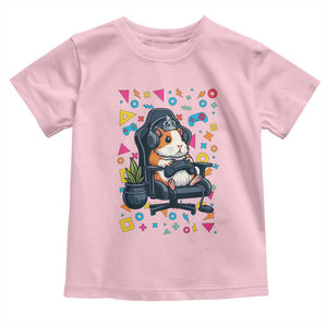 Funny Guinea Pigs And Gaming Lover Gift For Kid Toddler T Shirt TS12 Light Pink Print Your Wear