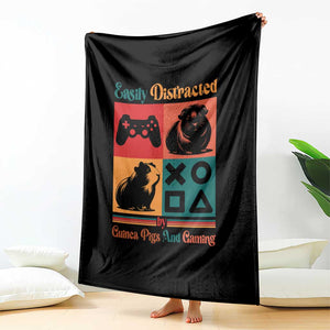 Funny Easily Distracted By Guinea Pigs And Gaming Throw Blanket Game Lover Gift TS12 Print Your Wear