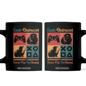 Funny Easily Distracted By Guinea Pigs And Gaming Coffee Mug Game Lover Gift TS12 Black Print Your Wear