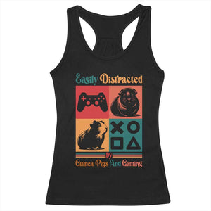 Funny Easily Distracted By Guinea Pigs And Gaming Racerback Tank Top Game Lover Gift TS12 Black Print Your Wear