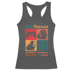 Funny Easily Distracted By Guinea Pigs And Gaming Racerback Tank Top Game Lover Gift TS12 Dark Heather Print Your Wear
