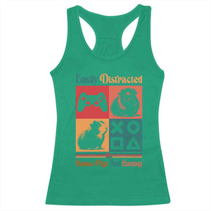 Funny Easily Distracted By Guinea Pigs And Gaming Racerback Tank Top Game Lover Gift TS12 Irish Green Print Your Wear