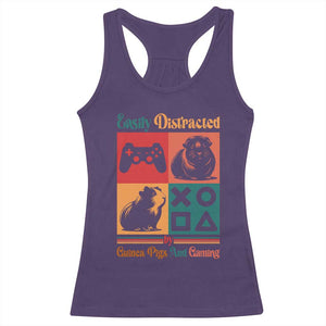 Funny Easily Distracted By Guinea Pigs And Gaming Racerback Tank Top Game Lover Gift TS12 Purple Print Your Wear