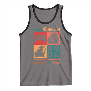 Funny Easily Distracted By Guinea Pigs And Gaming Tank Top Game Lover Gift TS12 Deep Heather Black Print Your Wear