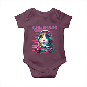 Funny Guinea Pig Video Game Player Gift Baby Onesie Guinea Be Gaming TS12 Maroon Print Your Wear