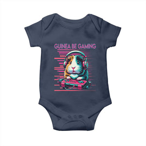 Funny Guinea Pig Video Game Player Gift Baby Onesie Guinea Be Gaming TS12 Navy Print Your Wear