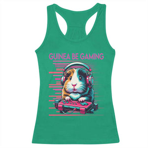 Funny Guinea Pig Video Game Player Gift Racerback Tank Top Guinea Be Gaming TS12 Irish Green Print Your Wear
