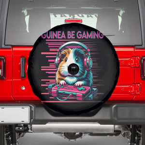 Funny Guinea Pig Video Game Player Gift Spare Tire Cover Guinea Be Gaming TS12 Black Print Your Wear