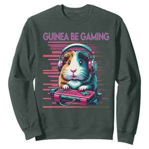Funny Guinea Pig Video Game Player Gift Sweatshirt Guinea Be Gaming TS12 Dark Forest Green Print Your Wear