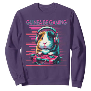 Funny Guinea Pig Video Game Player Gift Sweatshirt Guinea Be Gaming TS12 Purple Print Your Wear